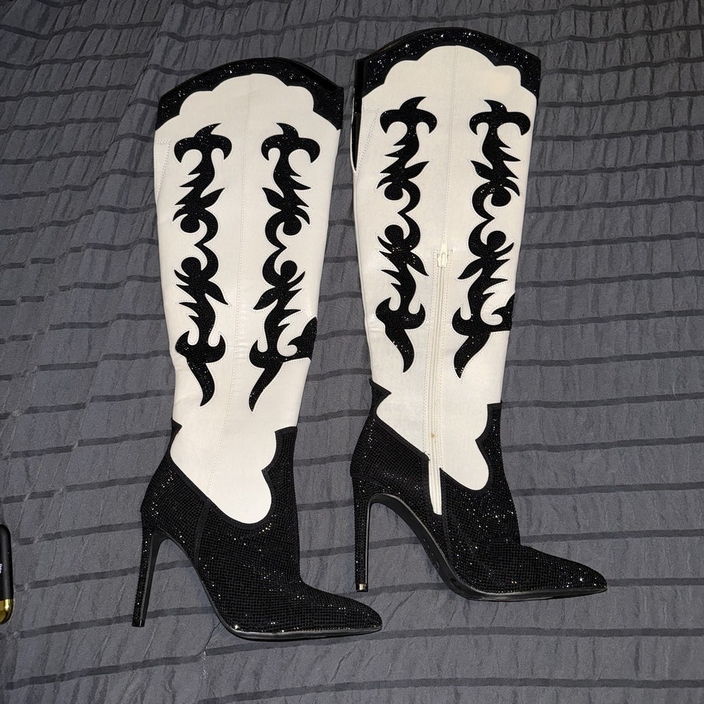 Inc Tall Boots Size 5 1/2 New No Box Cowboy Style With Sparkle!! Were $199 Box3